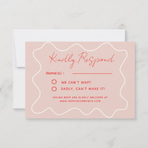 Cartons Réponse Mariage minimaliste lunatique coloré rétro amusant