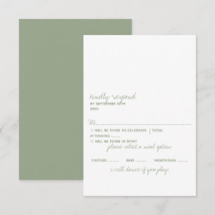 Cartons Réponse Mariage minimaliste minimaliste moderne Sage de sc