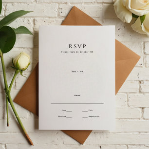 Cartons Réponse Mariage minimaliste moderne