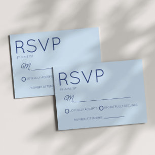 Cartons Réponse Mariage Minimaliste Moderne Bleu