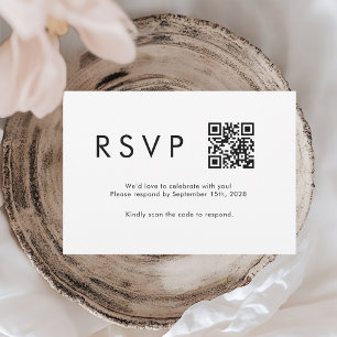 Cartons Réponse Mariage minimaliste moderne de code QR