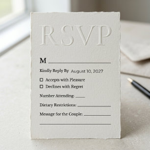 Cartons Réponse Mariage minimaliste moderne gaufré