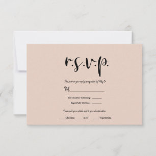 Cartons Réponse Mariage minimaliste noir de type moderne TOUTE COU