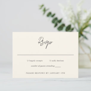 Cartons Réponse Mariage moderne à la crème simple
