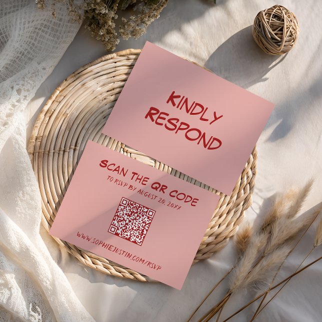 Cartons Réponse Mariage moderne avec code QR (Créateur téléchargé)