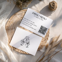 Mariage moderne avec QR Code noir et blanc