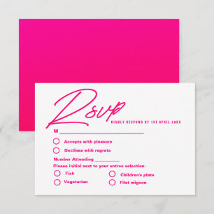 Cartons Réponse Mariage moderne chaud rose coloré tendance