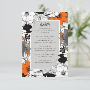 Cartons Réponse mariage moderne lineart floral détails