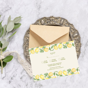Cartons Réponse Mariage Moderne Méditerranéen Olives Citron