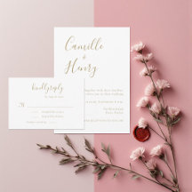 Mariage Moderne Minimaliste Or et Blanc