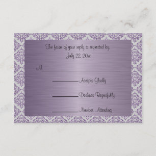 Cartons Réponse Mariage moderne tendance dans un Amethyst Purple D