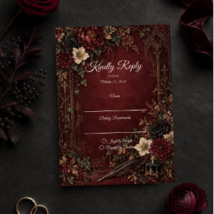 Cartons Réponse Mariage Moody Gothic Dark Academia