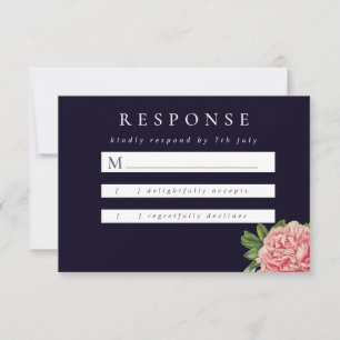Cartons Réponse Mariage Moody Vintage Pink Peony
