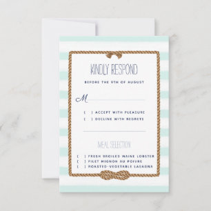Cartons Réponse Mariage Nautical Mint & White Watercolor Event