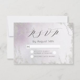 Cartons Réponse Mariage Ombre clair violet argenté