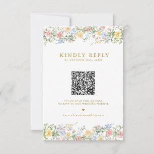 Cartons Réponse Mariage Orné de Pâtes de Couleurs au Jardin de Pri