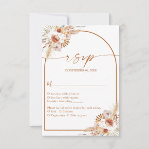 Cartons Réponse Mariage Pampas Grass Boho Terracotta