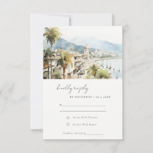 Cartons Réponse Mariage Paysage Aquarelle Santa Marta Colombie