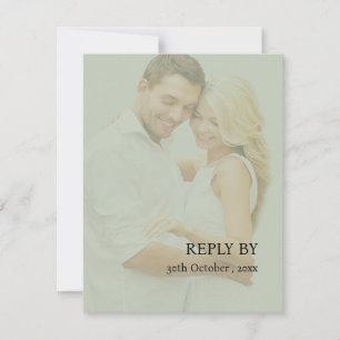 Cartons Réponse Mariage photo moderne Sage Green Faux Vellum