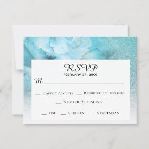 Cartons Réponse Mariage pourpre bleu d'aquarelle de parties