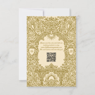 Cartons Réponse Mariage QR Monogramme Château Royal Vintage Médiév