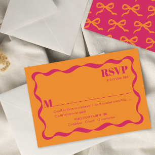 Cartons Réponse Mariage rétro Coquette Bow