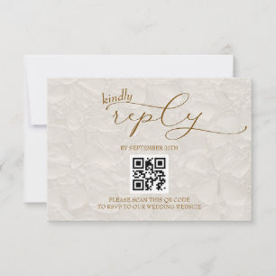 Cartons Réponse Mariage Retro Simple Beige QR