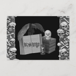 Cartons Réponse Mariage Romance noir et blanc de Spellbook de