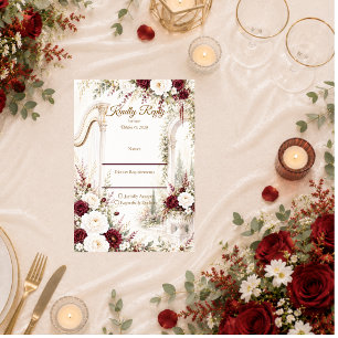 Cartons Réponse Mariage Romantique à la Harpe dans un Jardin Luxue