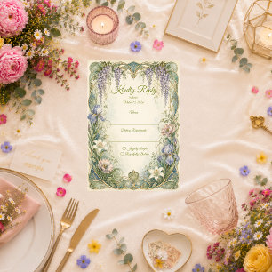 Cartons Réponse Mariage Romantique Art Nouveau sous les Glycines É
