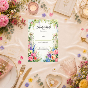 Cartons Réponse Mariage Romantique au Domaine du Jardin Fantaisist