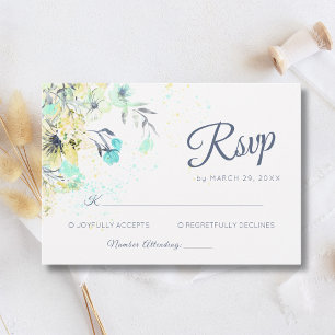 Cartons Réponse Mariage romantique botanique de fleurs sauvages pa