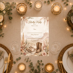 Cartons Réponse Mariage romantique dans le désert occidental