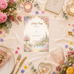 Cartons Réponse Mariage Romantique dans un Jardin