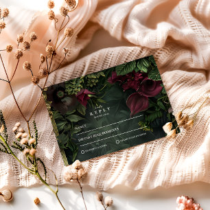 Cartons Réponse Mariage Romantique dans un Jardin Gothique