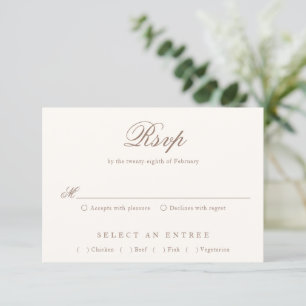 Cartons Réponse Mariage Romantique Élégant Brun