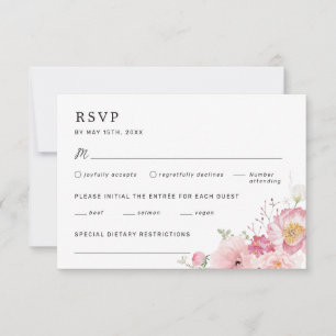 Cartons Réponse Mariage rose