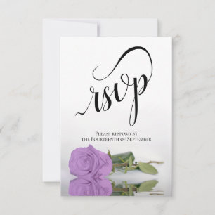 Cartons Réponse Mariage Rose Lilac Violet Élégant Lilac Long