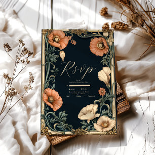 Cartons Réponse Mariage Royal Victorien Fantaisiste Floral Mariage