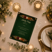 Mariage rustique d'automne en vert forêt
