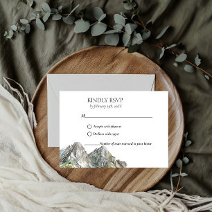 Cartons Réponse Mariage Rustique de la forêt de montagne de bois