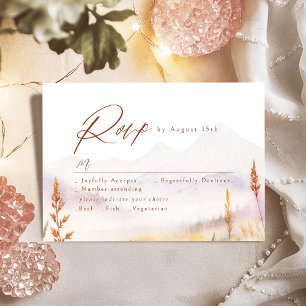 Cartons Réponse Mariage rustique de montagne aux fleurs sauvages a