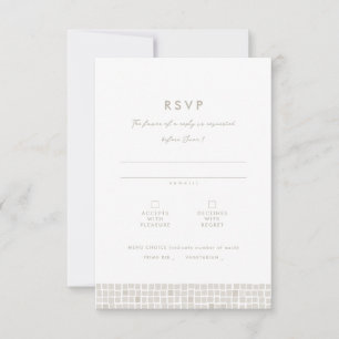 Cartons Réponse Mariage simple carrelage beige neutre