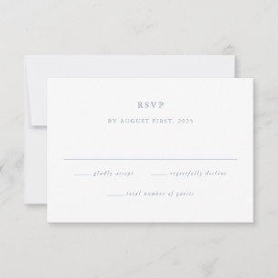Cartons Réponse Mariage simple Dusty Blue Minimal