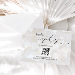 Cartons Réponse Mariage Simple Moderne QR