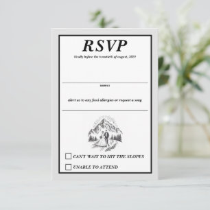 Cartons Réponse Mariage Ski Couple