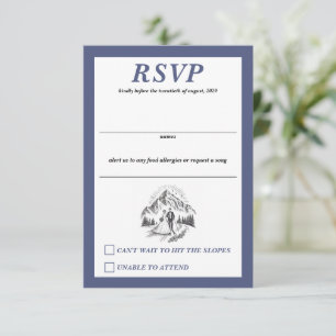 Cartons Réponse Mariage Ski Couple