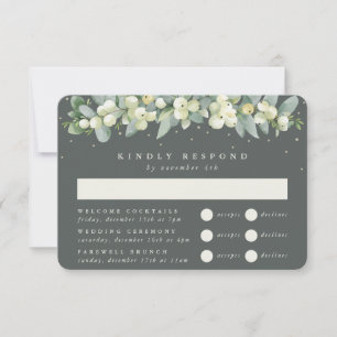 Cartons Réponse Mariage Symphorine verte + Eucalyptus Multi-Événem