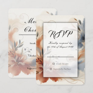 Cartons Réponse Mariage Terracotta Twilight et Fleurs de Nuit