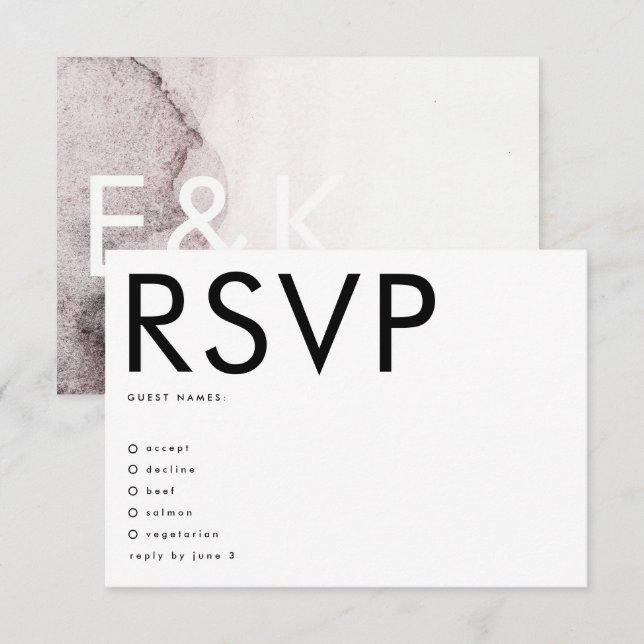 Cartons Réponse Mariage ultra moderne neutre pour les femmes (Devant / Derrière)